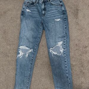 Distressed Blue Jeans